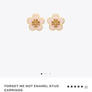 Tory Burch Floral Pink and Gold Earrings